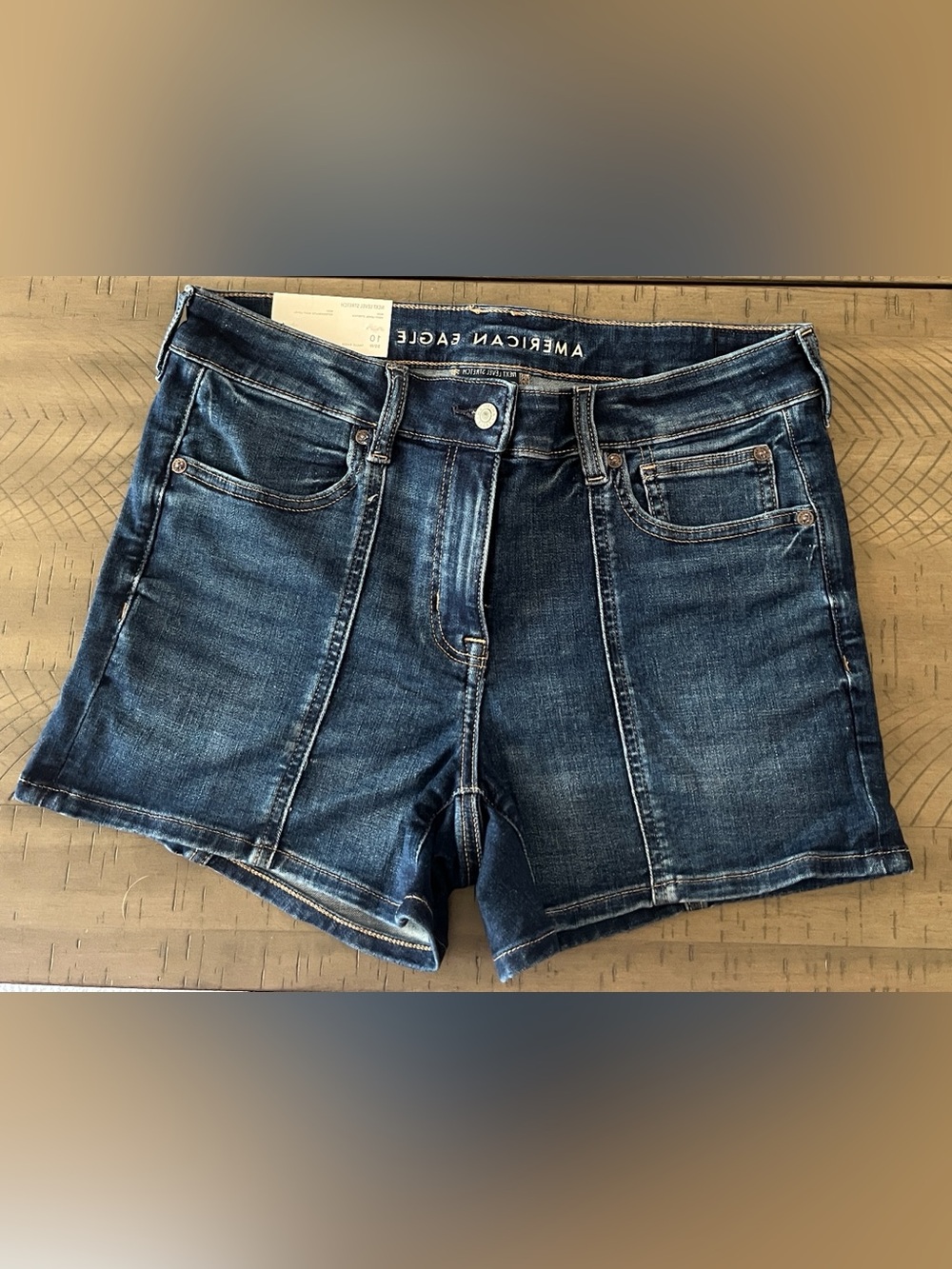 American Eagle Outfitters Indigo Blue High-Rise Denim Shorts